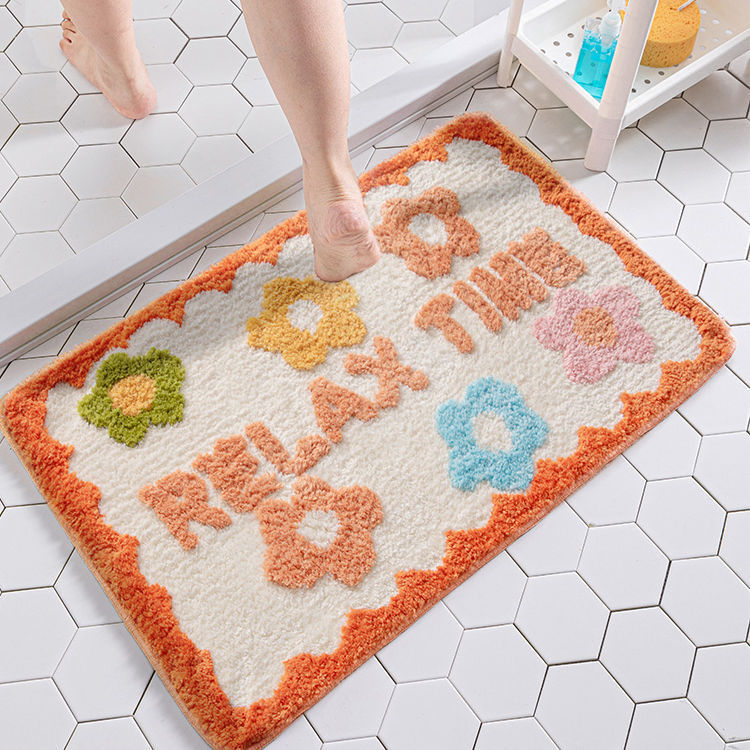 Simple Floret Flower Area Rugs Anti Slip