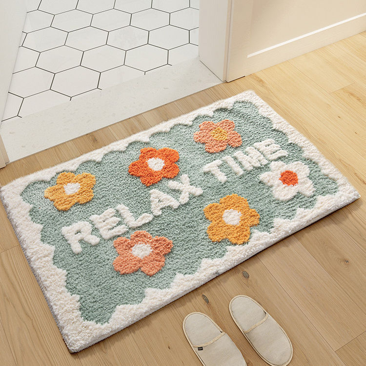 Simple Floret Flower Area Rugs Anti Slip