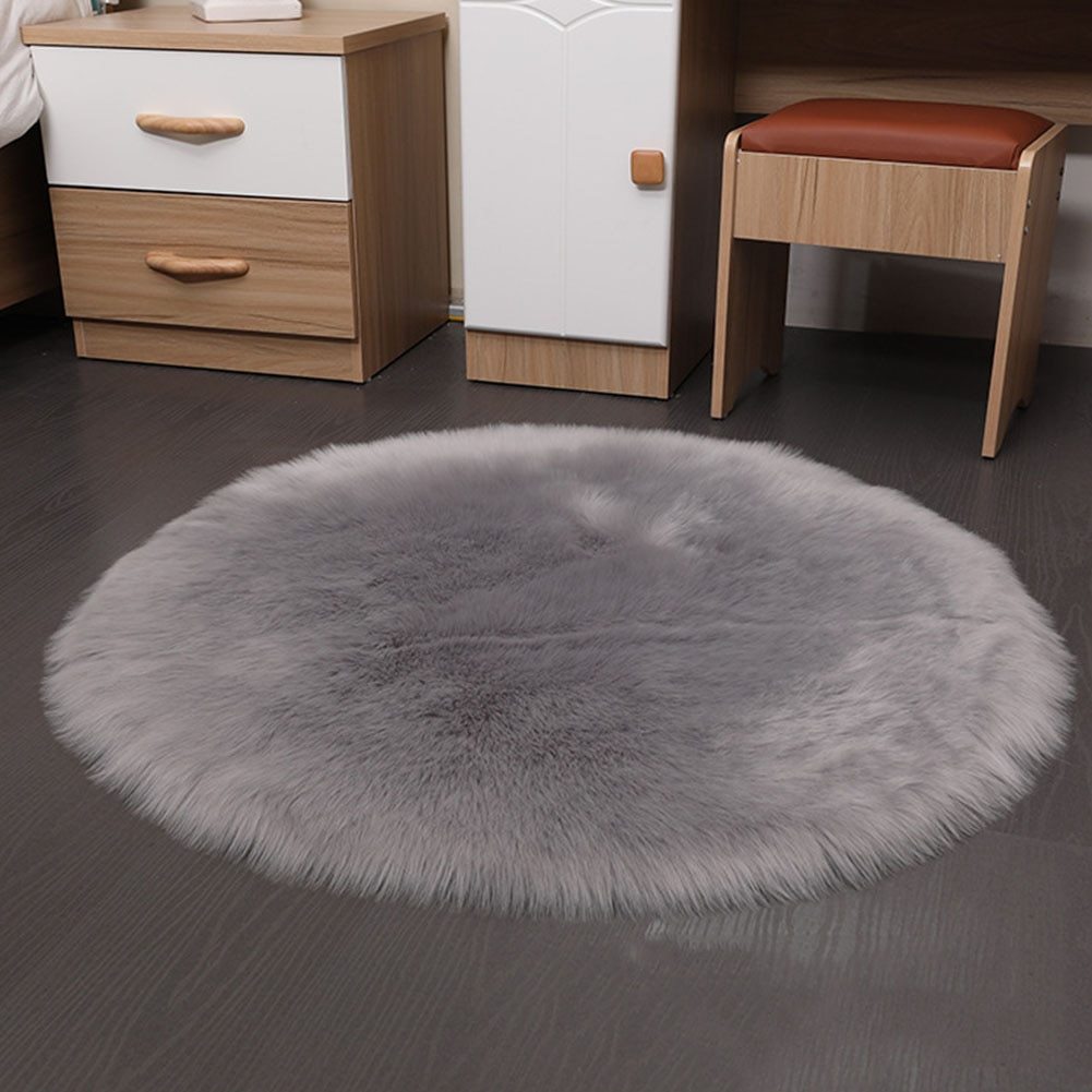 Round Soft Faux Sheepskin Fur Area Rugs