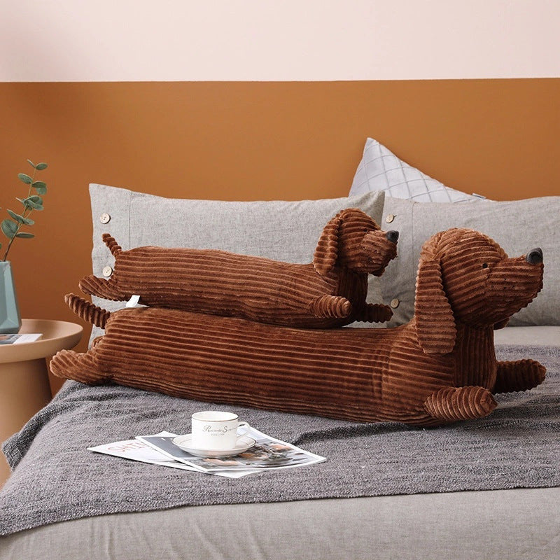 Brown Cute Dachshund Long Sofa Pillow